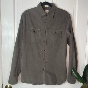 J Crew Olive Green Corduroy Overshirt